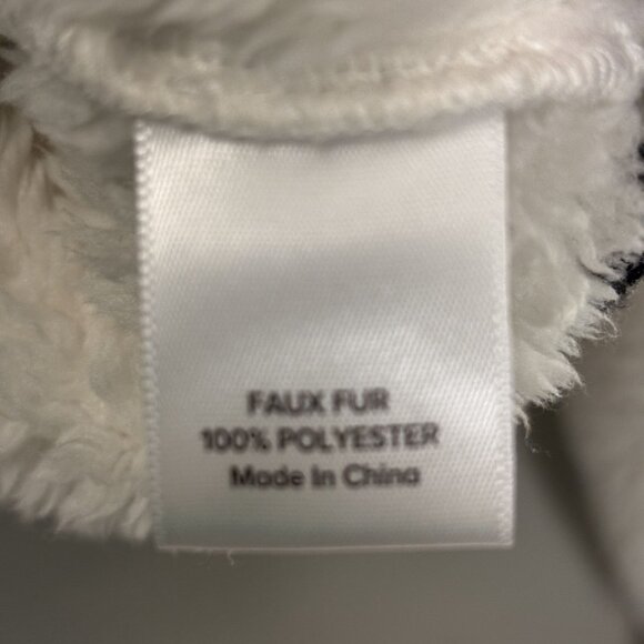 Evereve White Varsity Teddy Knit Pullover With Striped Red and Black Trim Size L - Picture 7 of 11